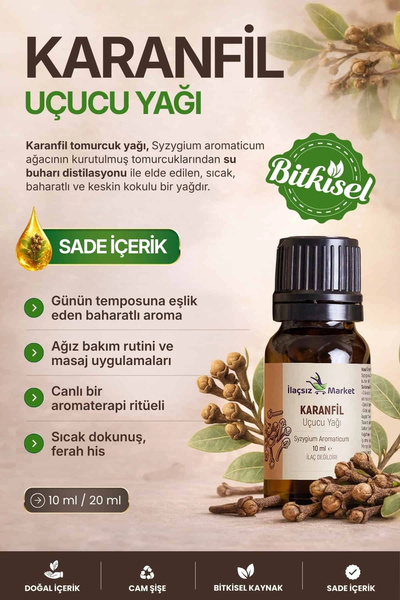 İlaçsız Market Karanfil Tomurcuk Yağı / 10 ml
