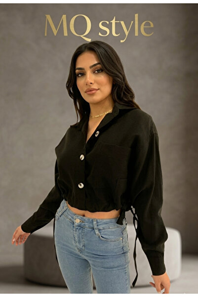 MQ قميص "كروب" عصري برباط جانبي من style – عنوان الأنوثة الطاغية