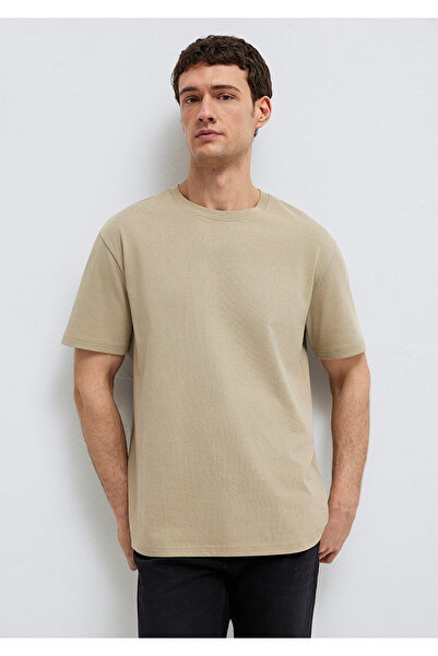 Mavi Bisiklet Yaka Bej Basic Tişört Loose Fit / Bol Rahat Kesim 0611596-70360