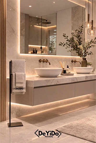 DeYiDo Kağıt Havluluk Kollu El Havluluğu Ev Banyo Düzenleyici Paslanmaz Devrilmez Yer Kaplamaz Şık Tasarım