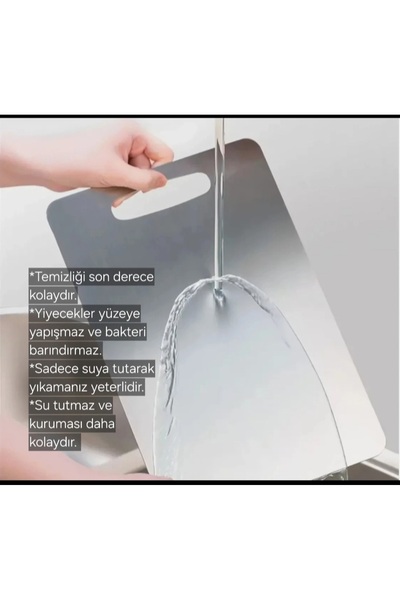 Paslanmaz Çelik Kesme Tahtası 20×30cm ve 25×35 cm İkili alım