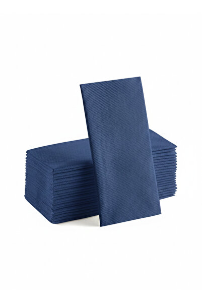 AIRLAID Meyart Lacivert Kumaş Dokulu Airlaid Servis Peçetesi 40x40 1/8 Kitap ...