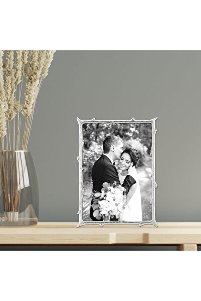 ASTERA Natural Branch Design Silver Color 13X18 cm Metal Picture Frame