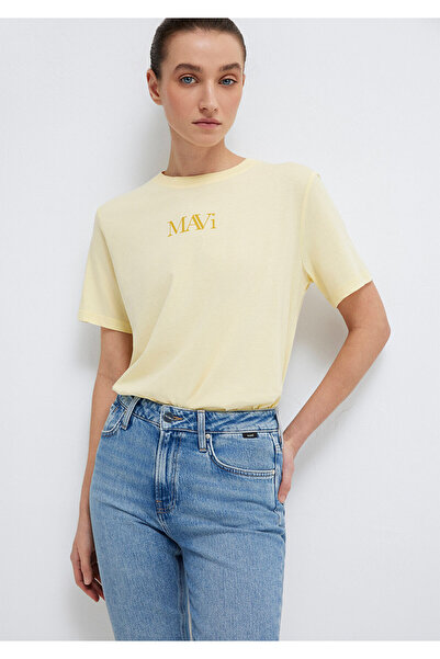 Mavi Logo Printed Yellow T-Shirt Regular Fit / Normal Cut 1611594-71305