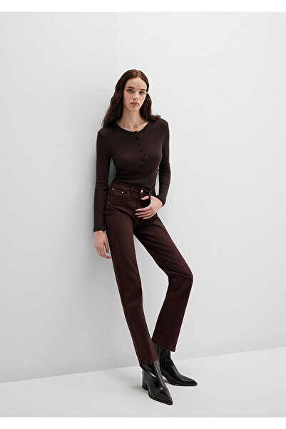 Mavi New York Brown Gabardine Trousers 101441-91340