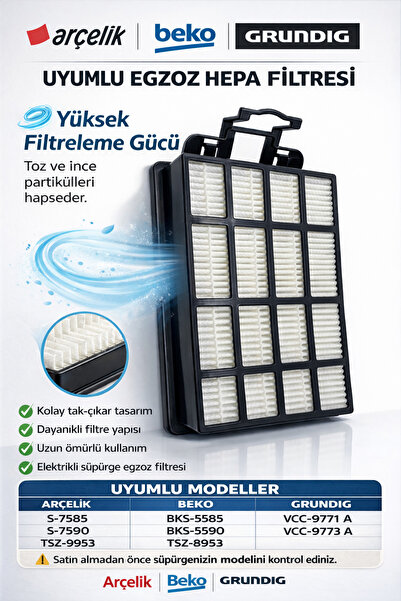 ÖZ BEYAZ EŞYA GRUNDİG VCC-9773 A FILTRU HEPA DE EVACUARE