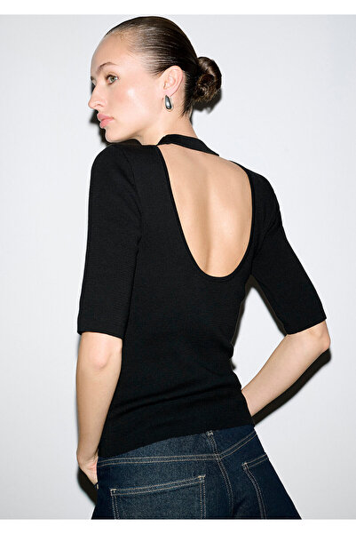 Mavi Back Detail Black Knitwear Fitted / Body-Fitting Cut 1710862-900