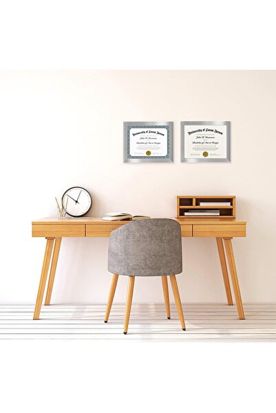 ASTERA Silver Color 22X28 cm A4 Certificate Frame - Set of 2 - Frame with Sha...
