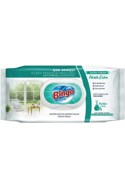 Bingo Clean Yüzey Temizlik Havlusu 96 Yaprak Sevilen Kokular Ferah Evim Plast...