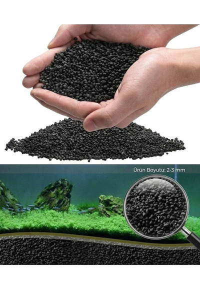 Barış bazalt doğaltaş 10 Kg Siyah Bitki Kumu.akvaryum Kumu 10 Kg