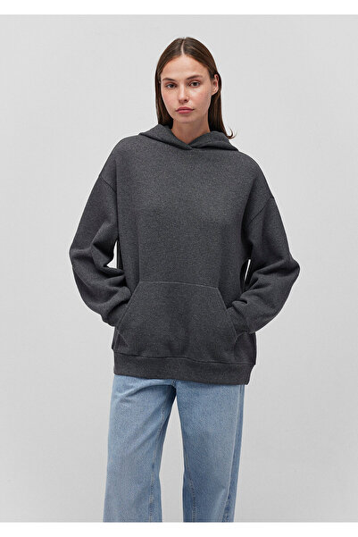 Mavi Kapüşonlu Antrasit Sweatshirt 1S10186-87829