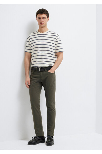 Mavi Jake Black Dark Green Gabardine Trousers 0042290685