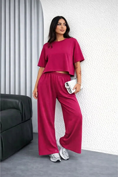 Butik Osy قماش مودال ملمس ناعم طقم كاجوال كبير الحجم مكون من قطعتين B قصة ساق...