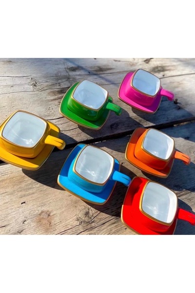 Ara Porselen Bitter Türk Kahvesi Fincan Takımı