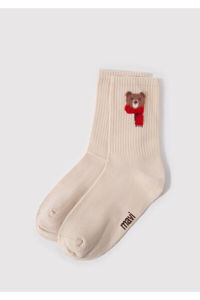 Mavi Κάλτσες μπεζ με στάμπα Bear 1912758-32324