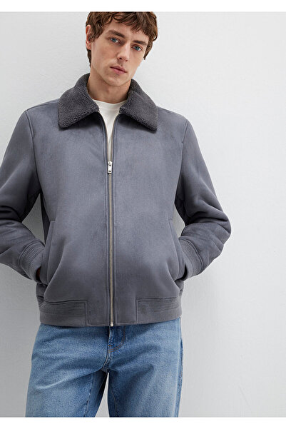 Mavi Gray Faux Suede Jacket - Faux Fur Detail, Regular Fit 0110450 -80776