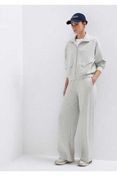 Mavi Graue Jogginghose mit weitem Bein 1011177-83096