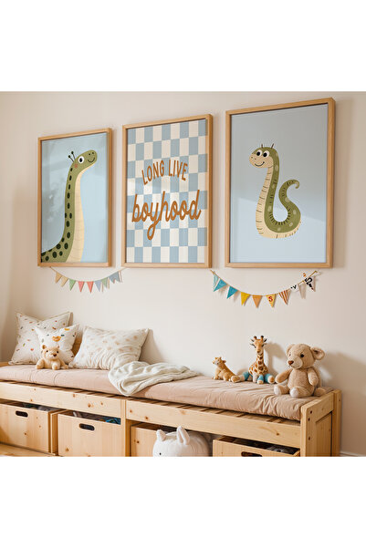 Artiera Σετ ζωγραφικής 3 τεμαχίων με ξύλινο πλαίσιο για αγορίστικο δωμάτιο με...