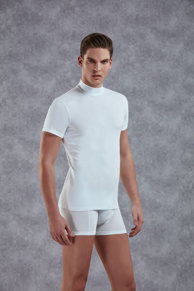 Doreanse Men's Modal / Cotton Short Sleeve Turtleneck Slim Tshirt