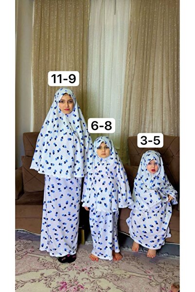ALDAIYR 3Pcs Children's Prayer Dress Cotton Fabric