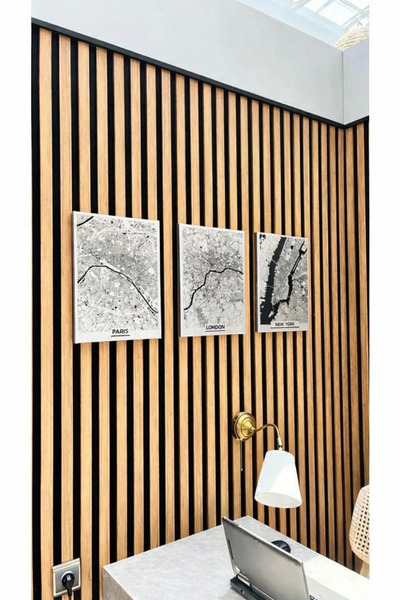 ÜNLÜ GROUP Ahşap Mdf Duvar Paneli Teak Black 18 Mm 12x280 Cm Duvar Lambri Tv ...