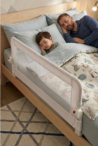 Wellgro Littles 110*48 cm White Bed Barrier, Child Bed Guardrail