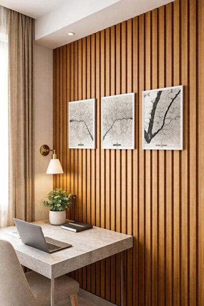 ÜNLÜ GROUP Ahşap Mdf Duvar Paneli Teak 18 Mm 12x280 Cm Duvar Lambri Tv Ünites...