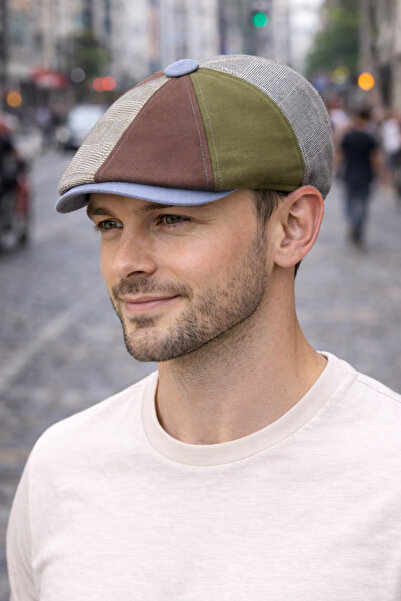 PaminBags Aksesuar Linen Piece Patchwork Beckham Peakyblinders Cap Hat