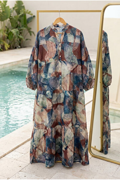 Kirazca Butik Women's Patterned Layered Hijab Dress