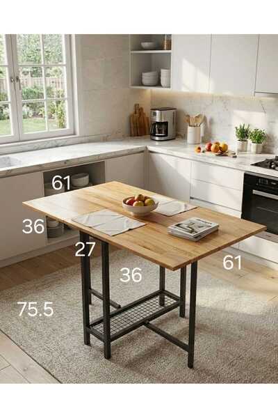 Dersel Dekor Modern Çok Amaçlı Pratik Katlanır Açılır Kapanır Masa Portatif Y...