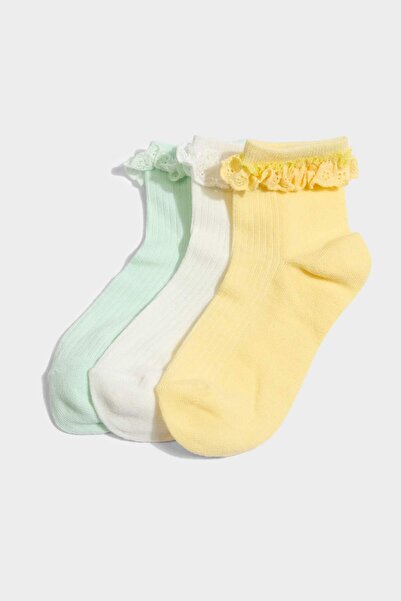 DeFacto 3lü Pamuklu Soket Çorap Kız Çocuk G3982A8NS