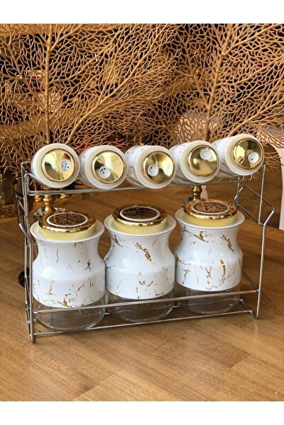 moontime alaçatı Yaldızlı 9 Parça Baharat Takımı, Şık ve Kullanışlı Mutfağını...