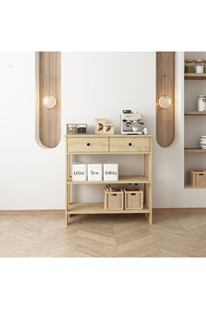 Home MANDOSİ ÇİFT ÇEKMECELİ ÇOK AMAÇLI DOLAP KAHVE KÖŞESİ DRESUAR MEŞE