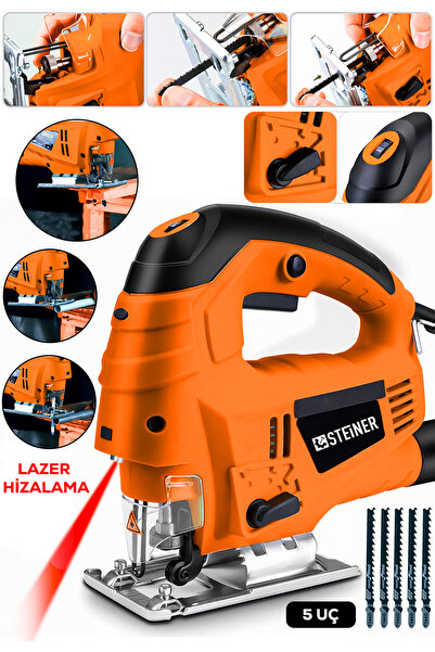 STEİNER 4600w Lazerli Sjs Metal Şanzuman 6 Kademe Devirli Dekupaj Testere Makinesi 5 Uç DK460T5