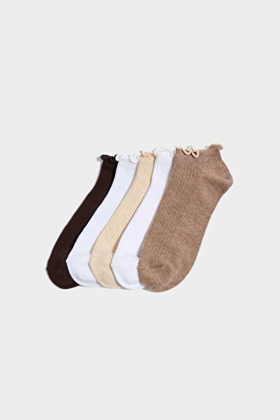 DeFacto Women's 5-Pack Cotton-Pack Booties Socks G3567Axns