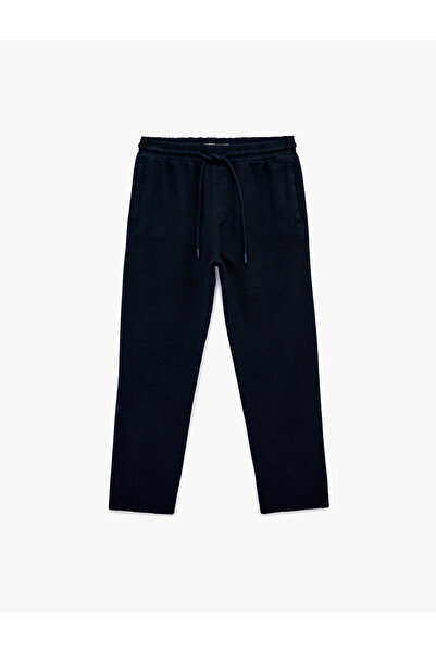 Koton Regular Fit Cotton Pocketed Trousers with Tie Waist