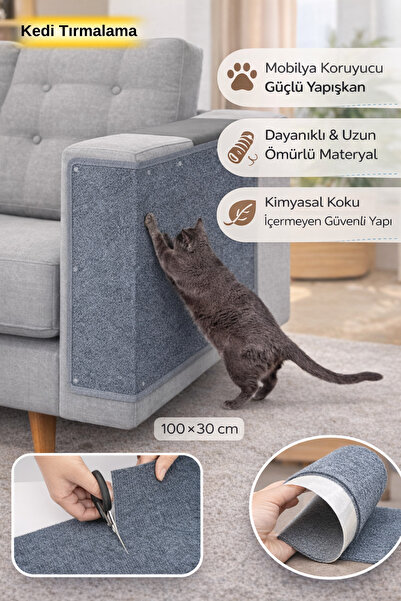 Hane Dostu Adhesive Cat Scratching Mat 100X30 cm – Durable, Furniture-Protect...