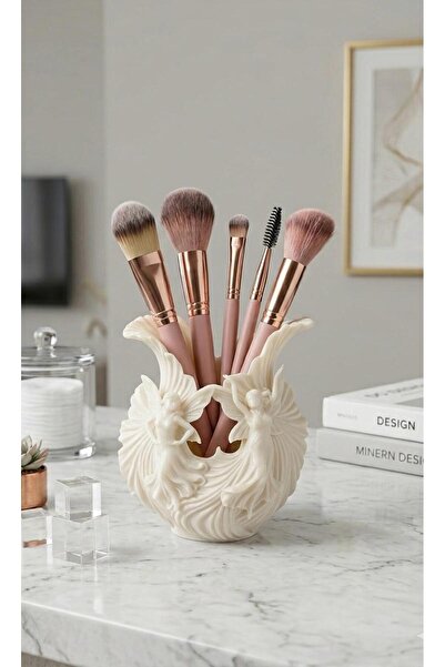 SEBY Peri Figürlü Makyaj Fırça Organizeri – Dekoratif Kozmetik Düzenleyici