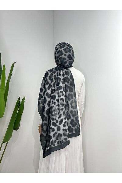 DoraCollection.co Leopar Desen Pamuk Soft Şal Siyah