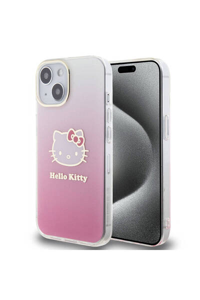 Hello Kitty iPhone 15 Uyumlu Kılıf Orjinal Lisanslı Yazı ve İkonik Logolu Ele...