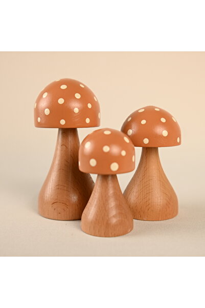 Zyt Tasarım Doğal Ahşap Mantar Süs Mantar Şans Mantarı Dekor Uğurlu