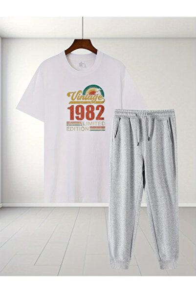 Rayan & Hoor Style 1982 مطبوع بنطال رياضي وتي شيرت - بنطال جوغر تي شيرت علوي ...