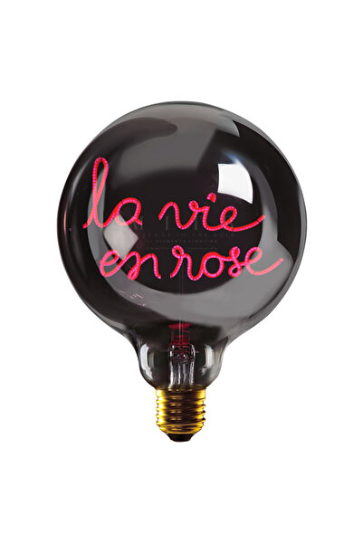 MITB LA VIE EN ROSE - LED GLASS BULB - PLATED SMOKE/RED - Ø70 × H110 MM