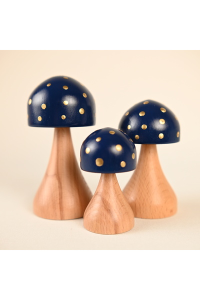 Zyt Tasarım Doğal Ahşap Mantar Süs Mantar Dekor Uğurlu Gold Collection