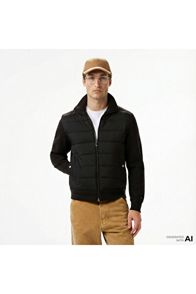 Tommy Hilfiger Mixed Media Erkek Siyah Ceket