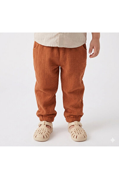 BALKABAĞI Muslin pantalone boje cigle sa elastičnim nogavicama (2-9 godina)