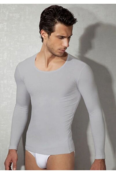 Doreanse Muška majica dugih rukava sa širokim ovratnikom, veličine Modal - Pamuk