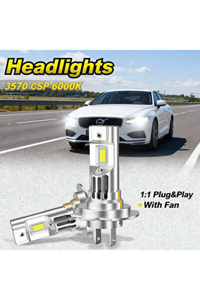 Choice3 H7 6500K Turbo Fan 2Pcs High Quality 30000LM 150W H7 H4 H11 9005 9006...