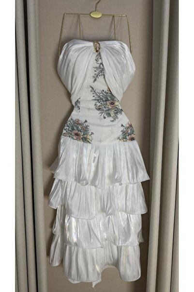 DIFFERENT Layered floral midi dress