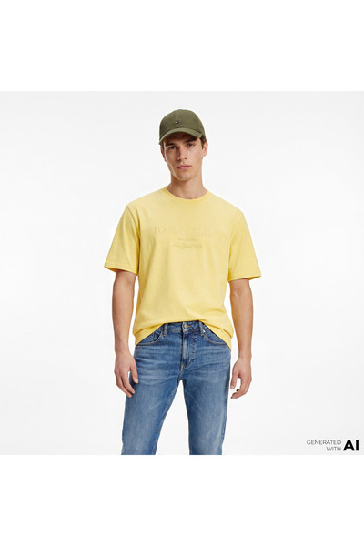 Tommy Hilfiger New Classics Erkek Sarı T-Shirt